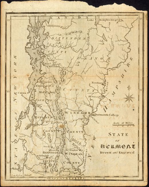 State of Vermont Drawn and Engraved