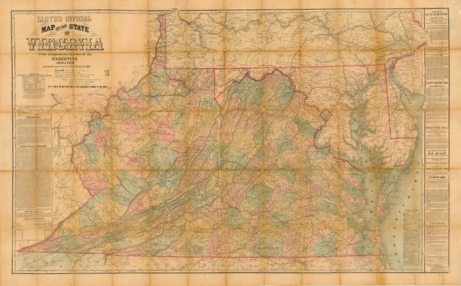 Lloyd's Official Map of the State of Virginia from Actual Surveys by Order of the Executive 1828 & 1859, corrected and revised by J.T. Lloyd to 1861