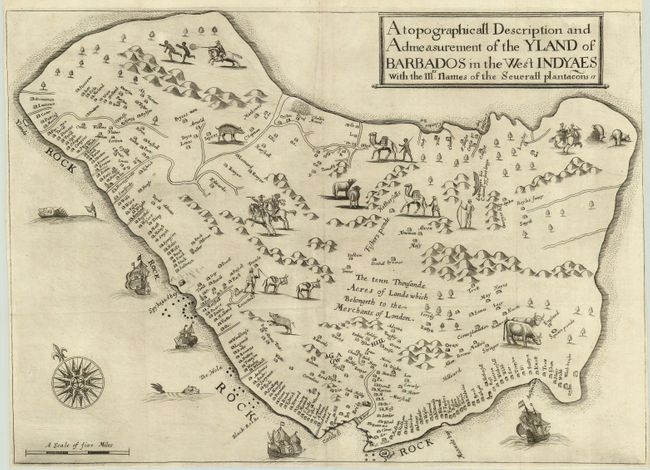 A topographicall Description and Admeasurement of the Yland of Barbados in the West Indyaes with the Mrs. Names of the Severall plantacons