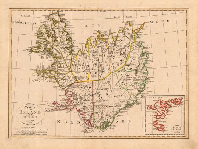 Charte von Island und den Faroer Inseln