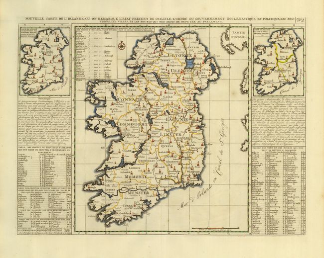 Nouvelle Carte de l'Irlande, ou on Remarque l'Etat Present de Cette Isle