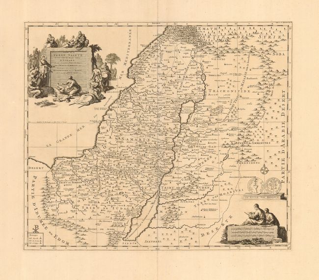 Carte de la Terre Sainte Divisee Selon les Douze Tribus d'Israel