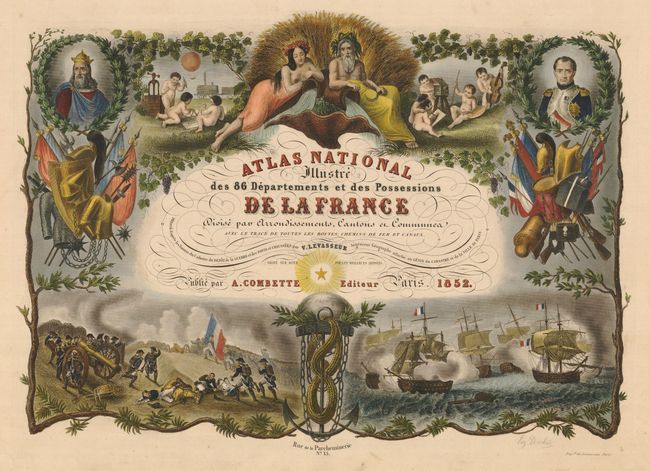 Atlas National Illustre des 86 Departments et des Possessions de la France Divisee par Arrondissments, Cantons en Communes