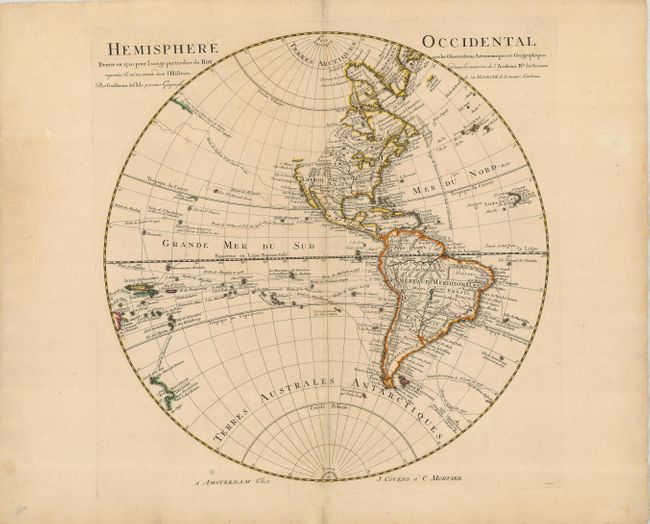 Hemisphere Occidental Dressee en 1720 pour l'usage particulier du Roy