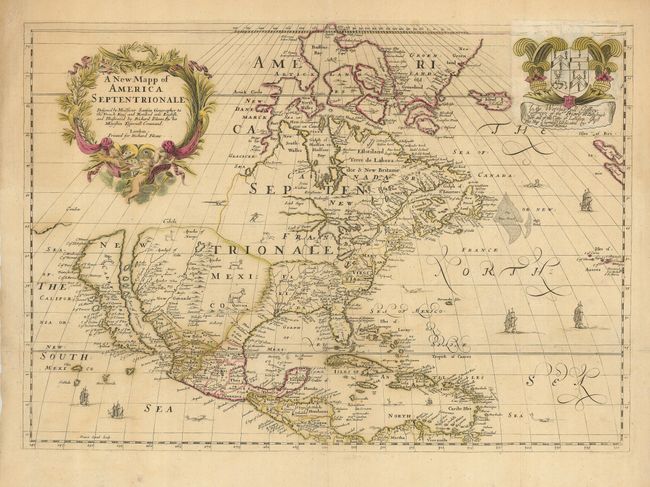 A New Mapp of America Septentrionale Designed by Monsieur Sanson