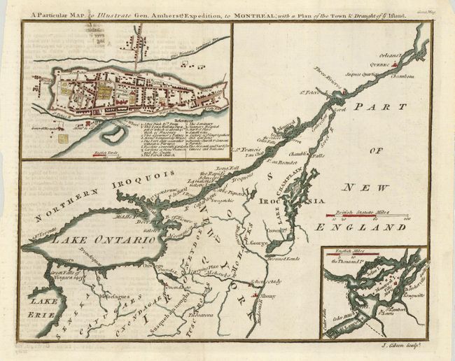 A Particular Map to Illustrate Gen. Amherst's Expedition to Montreal; with a Plan of the Town & Draught of ye Island
