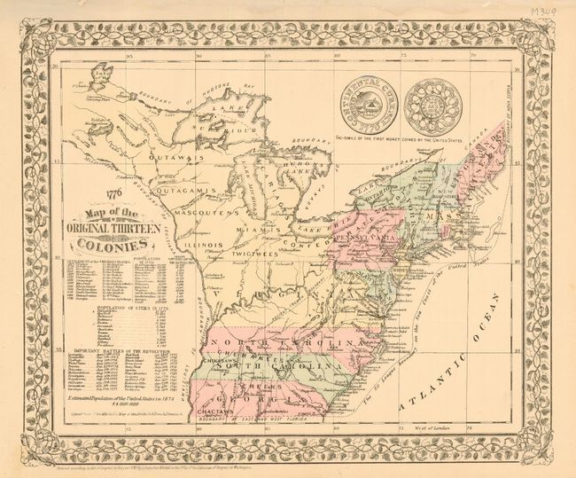 1776 - Map of the Thirteen Original Colonies