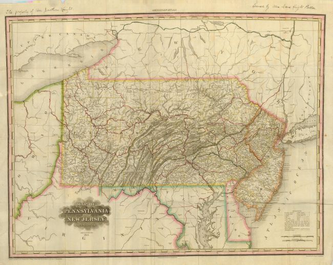 Map of Pennsylvania and New Jersey by H.S. Tanner. Improved to 1825.
