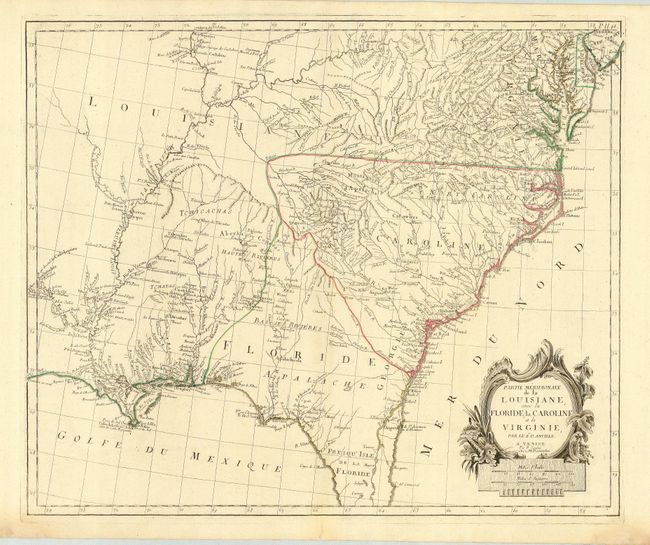 Partie Meridionale de la Louisiane, avec la Floride,  la Caroline et la Virginie