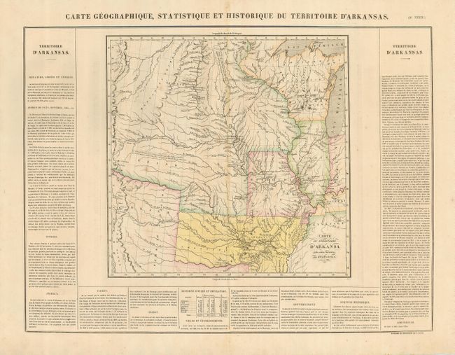 Carte Geographique, Statistique et Historique du Territoire d'Arkansas