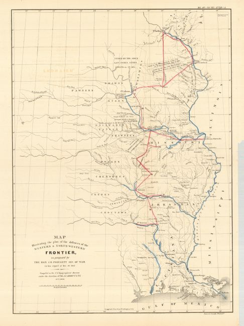 Map Illustrating the Plan of the Defences of the Western & North-Western Frontier, as proposed by The Hon. J. R. Poinsett, Sec. Of War in his report of Dec. 30, 1837