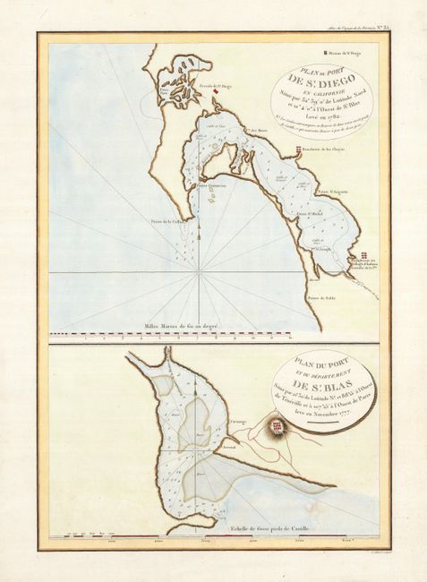 Plan du Port de St. Diego en Californie [on sheet with] Plan du Port et du Department de St. Blas