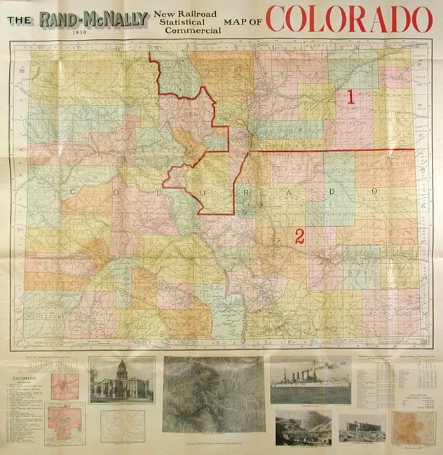 The Rand-McNally New Railroad Statistical Commercial Map of Colorado