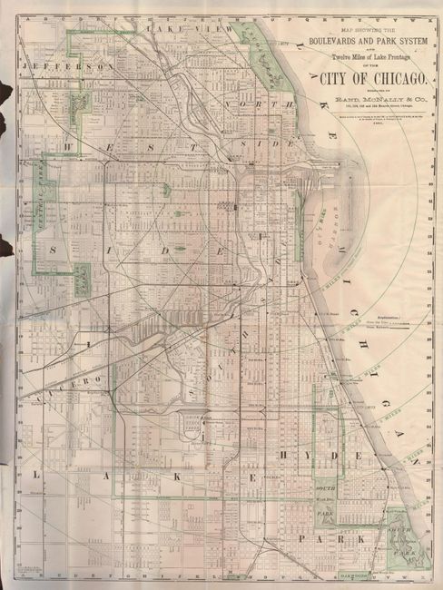 Map Showing the Boulevards and Park System and Twelve Miles of Lake Frontage of the City of Chicago