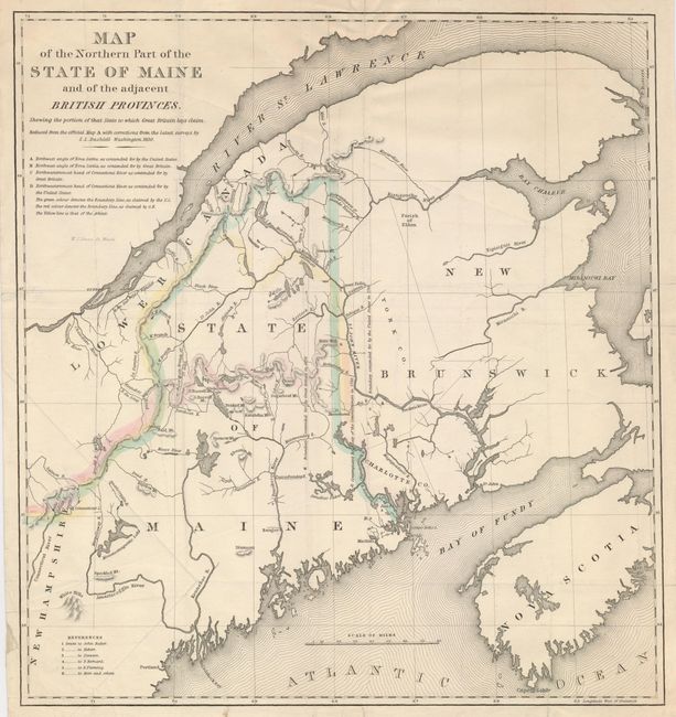 Map of the Northern Part of the State of Maine and of the Adjacent British Provinces Shewing the Portion of that State to which Great Britain Lays Claim