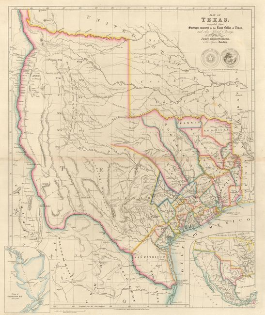 Map of Texas, compiled from Surveys recorded in the Land Office of Texas  and other Official Surveys