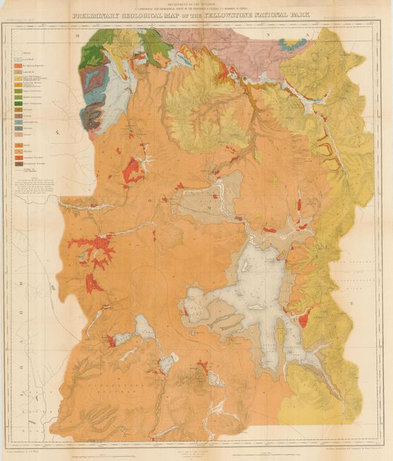 Preliminary Geological Map of the Yellowstone National Park [and] Yellowstone National Park