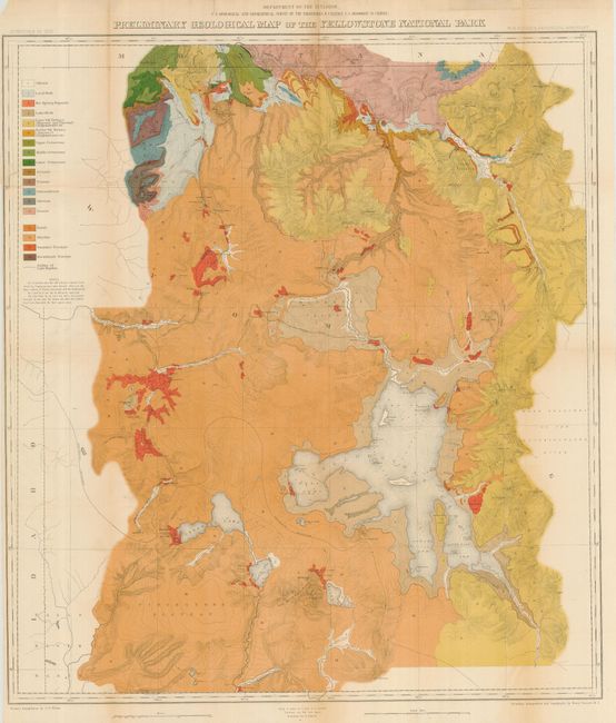 Preliminary Geological Map of the Yellowstone National Park [and] Yellowstone National Park