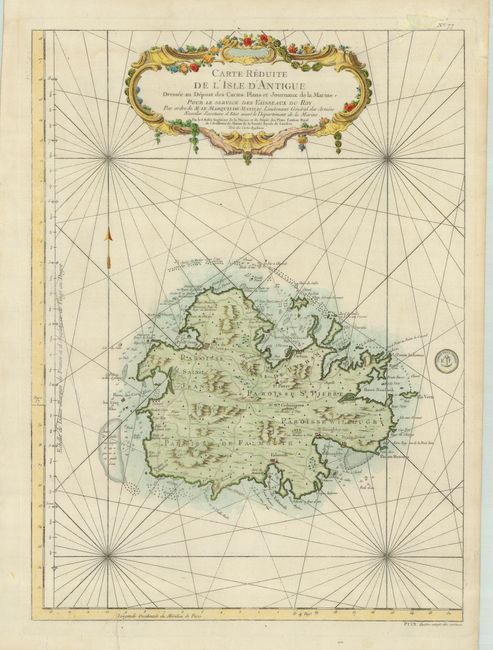 Carte Reduite de l'Isle d'Antigue Dressee au Depost des Cartes, Plans et Jounaux de la Marine