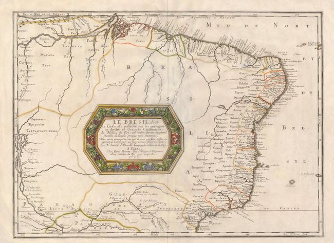 Le Bresil, dont la Coste est possedee par les Portugais et divisee en Quatorze Capitanieries