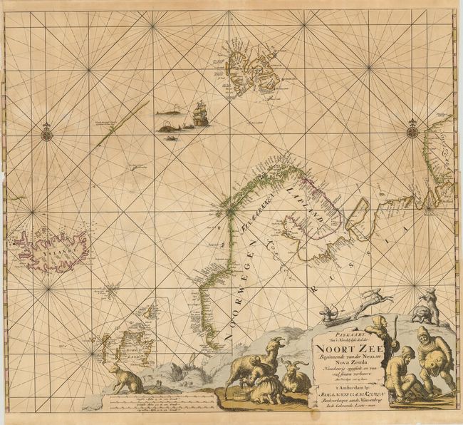 Paskaart van't Noordelykste deel der Noort Zee Beginnende van der Neus, tot: Nova Zemla