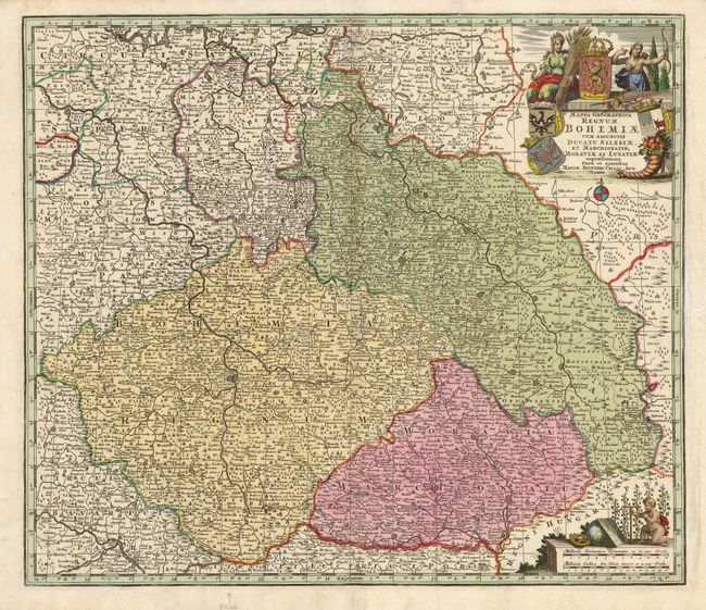 Mappa Geographica Regnum Bohemiae cum Adiunctis Ducatu Silesiae et Marchionatib, Moraviae et Lusatiae