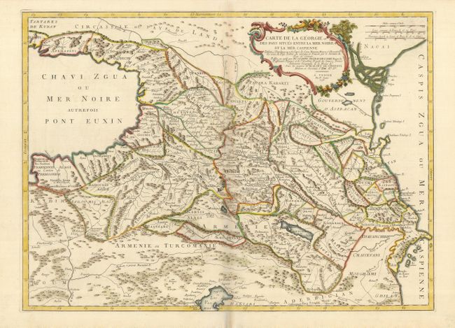 Carte de la Georgie et des Pays Situes Entre de la Mer Noire et la Mer Caspienne