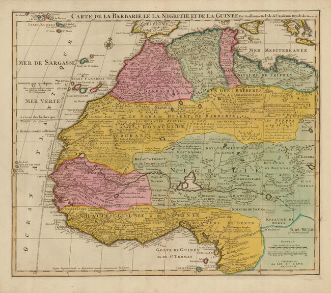 Carte de la Barbarie le la Nigritie et de la Guinee par Guillaume de l'Isle
