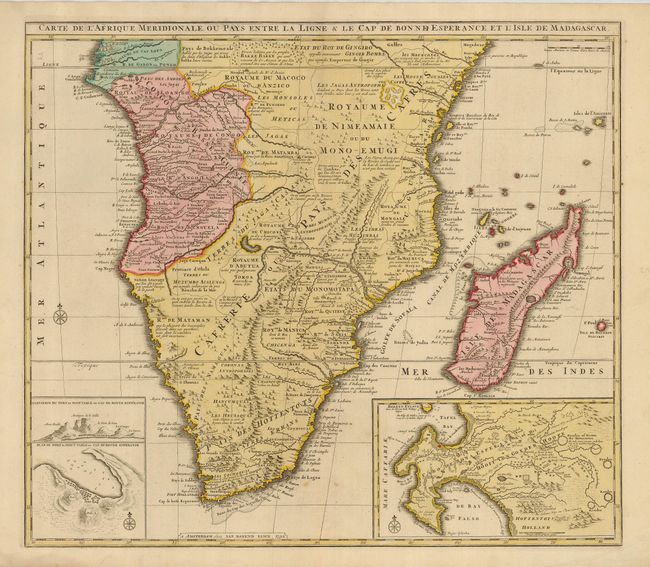 Carte de l'Afrique Meridionale ou Pays entre la Ligne & le Cap de Bonne Esperance, et l'Isle de Madagascar