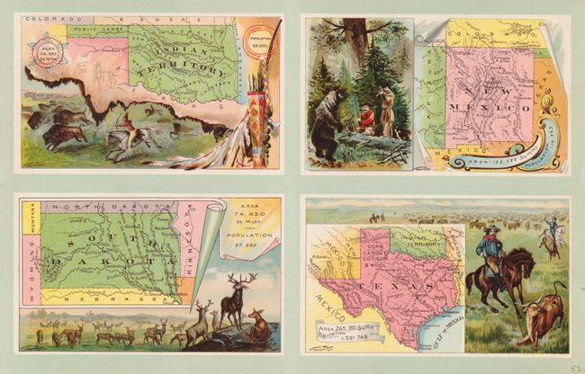 COFFEE CO TRADING CARD INDIAN TERRITORY MAP 10X17 POSTER 1889 ARBUCKLE BROS