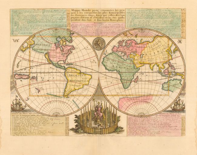 Mappe-Monde pour connoitre les progress & les conquestes