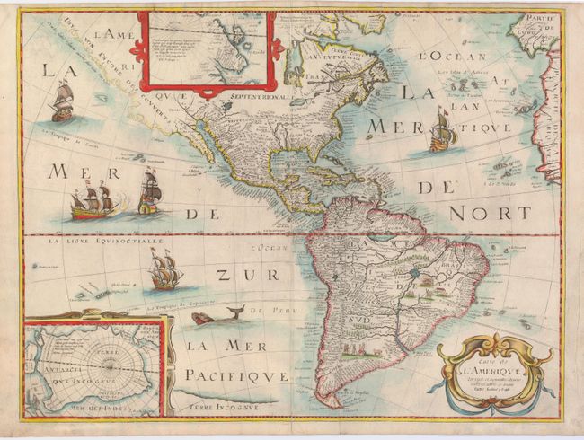 Carte de l'Amerique Corrigee, et augmentee dessus toutes les aultres cy devant Faictes l'annee 1646