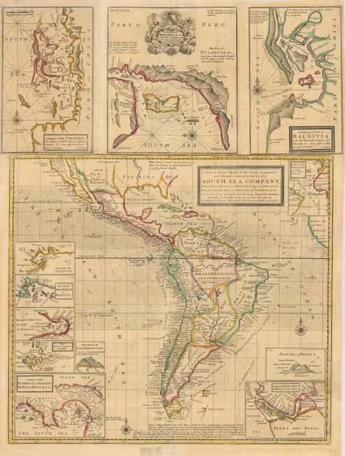 A New & Exact Map of the Coast, Countries and Islands within ye Limits of ye South Sea Company
