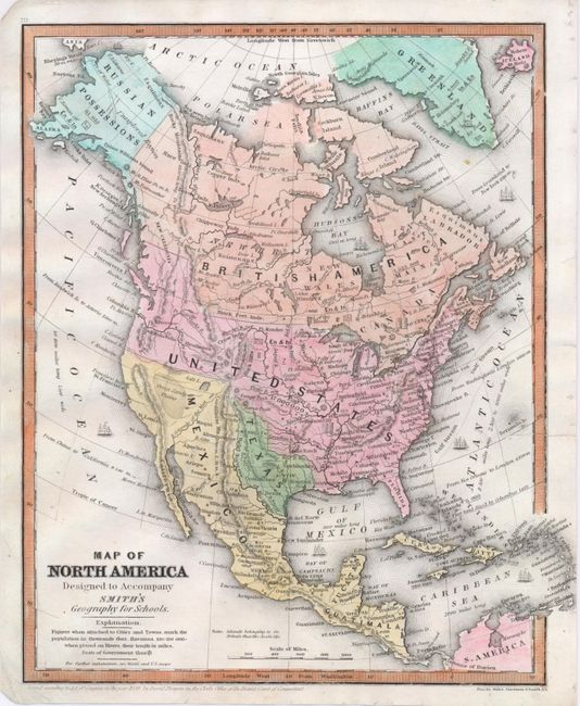 Map of North America Designed to Accompany Smith's Geography for Schools