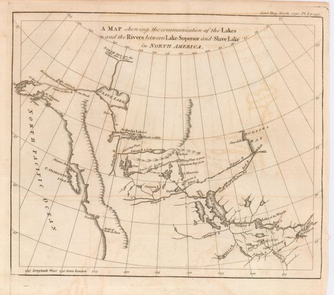 A Map Shewing the Communication of the Lakes and the Rivers between Lake Superior and Slave Lake in North America