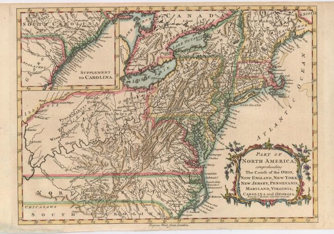 Part of North America, comprehending the Course of the Ohio, New England, New York, New Jersey, Pensilvania, Maryland, Virginia, Carolina and Georgia