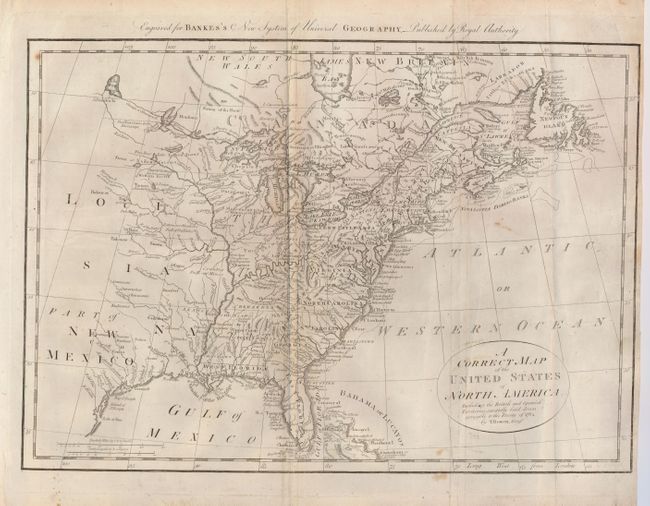 A Correct Map of the United States of North America.  Including the British and Spanish Territories, carefully laid down agreeable to the Treaty of 1784