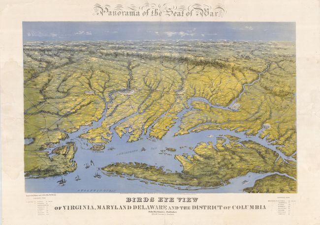 Panorama of the Seat of War, Birds Eye View of Virginia, Maryland, Delaware, and the District of Columbia