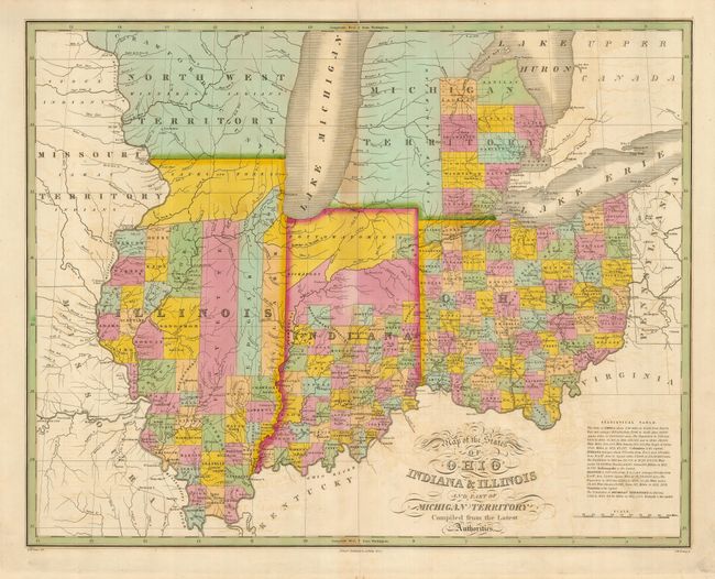 Map of the States of Ohio, Indiana & Illinois and Part of Michigan Territory Compiled from the Latest Authorities