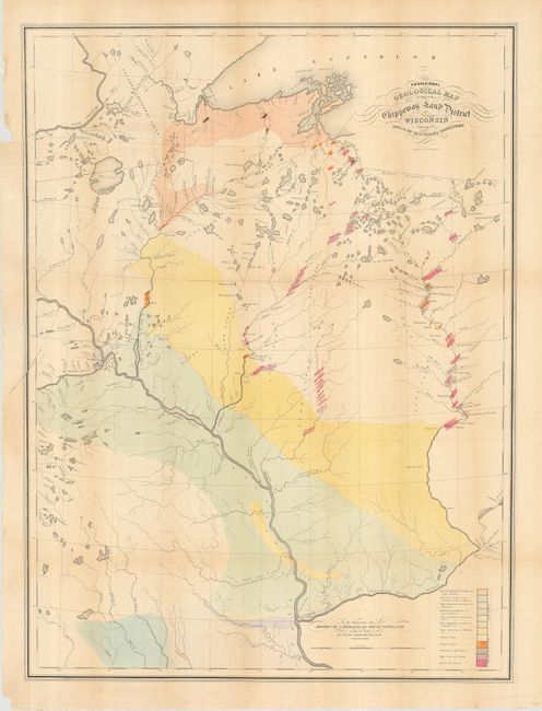 Provisional Geological Map of Part of the Chippeway Land District of Wisconsin with Part of Iowa & of Minnesota Territory