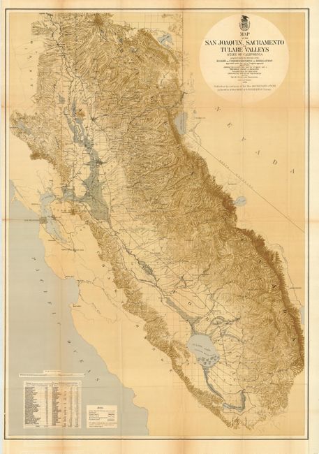 Map of the San Joaquin, Sacramento, and Tulare Valleys, State of California