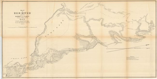 Map of Red River with its Bayous and Lakes in the Vicinity of the Raft