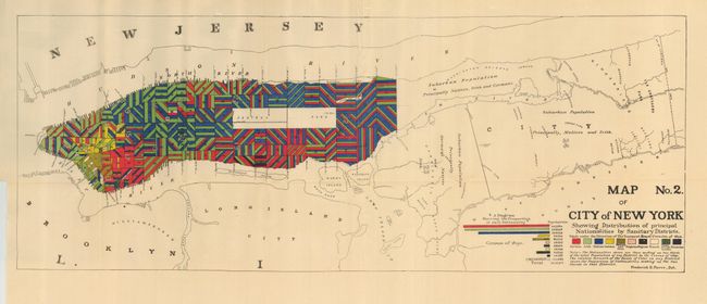 Map No. 2 of City of New York Showing Distribution of Principal Nationalities by Sanitary Districts