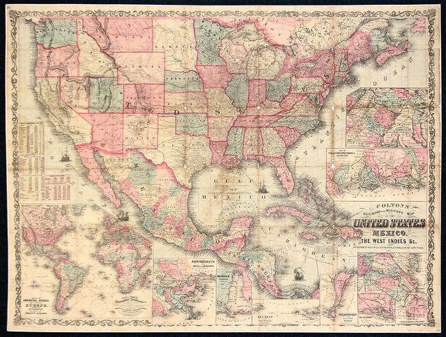 Coltons' Rail-Road and Military Map of the United States, Mexico, the West Indies &c.