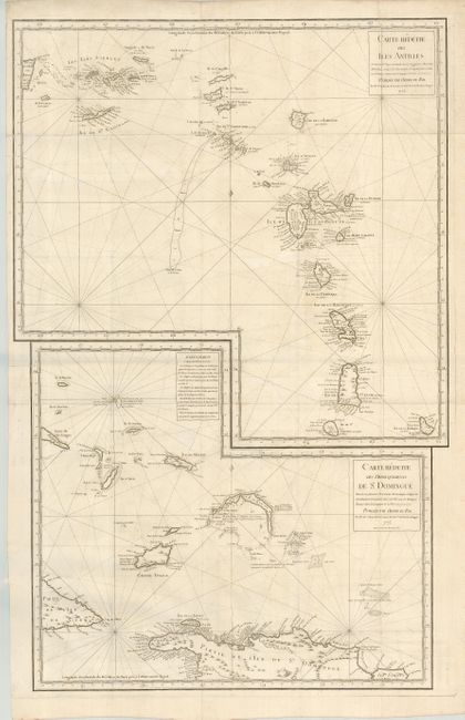 Carte Reduite des Isles Antilles [on sheet with] Carte Reduite des Debouquements de St. Domingue