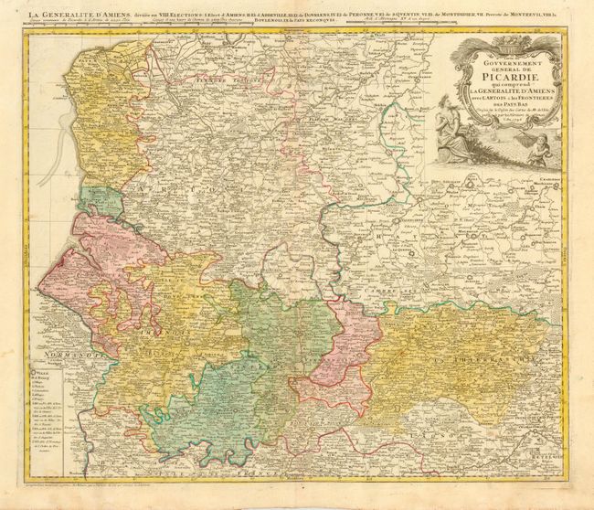 Carte du Gouvernement General de Picardie qui comprend la Generalite d'Amiens avec l'Artois & les Frontieres des Pays Bas