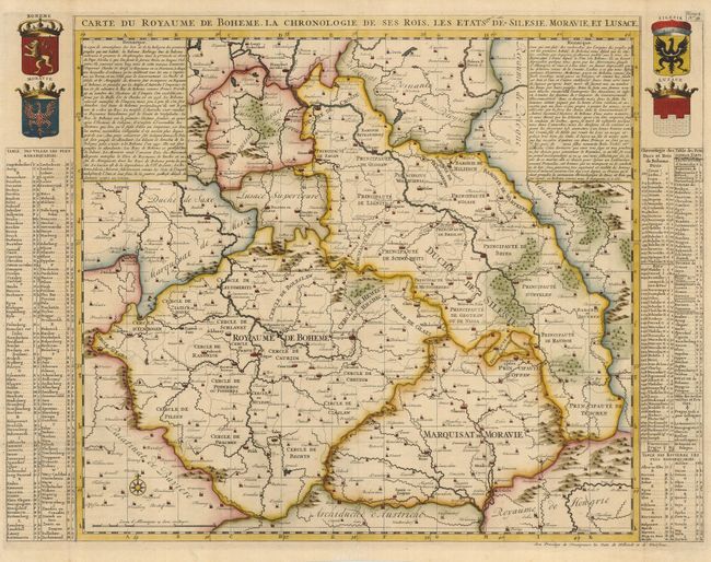 Carte du Royaume de Boheme, La Chronologie de ses Rois, Les Etats de Silesie, Moraviae, et Lusace