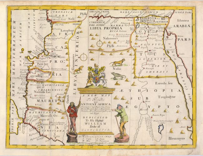 A New Map of the North Part of Antient Africa Shewing the Chiefe People, Cities, Towns, Rivers, Mountains &c. in Mauritania, Numidia, Africa Propria, Libya Propria, and Egypt