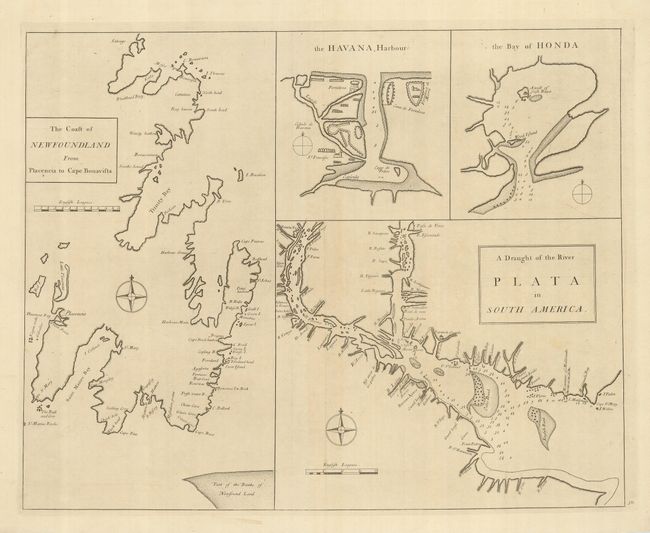 The Coast of Newfoundland from Placencia to Cape Bonavista [on sheet with] the Havana Harbour [and] the Bay of Honda [and] A Draught of the River Plata in South America