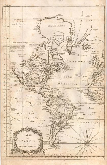 Carte de l'Amerique et des Mers Voisines